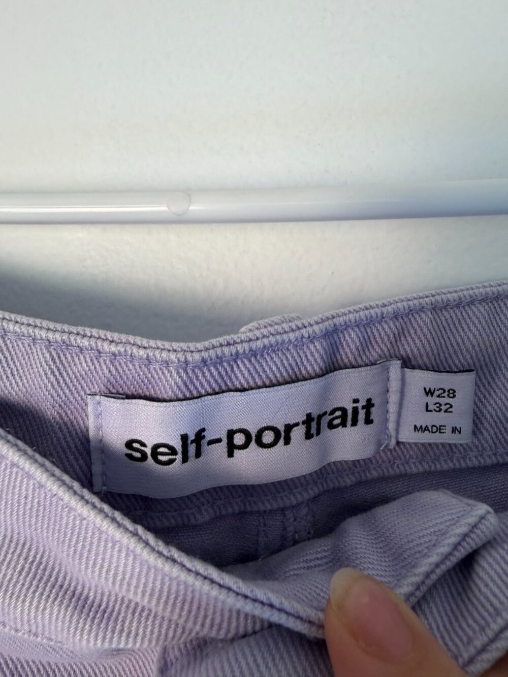 Self-Portrait Lilac Wide-Leg High Rise Denim Cargo Jeans - Picture 6 of 8
